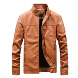 MANTLCONX Plus Size M-4XL Men's Leather Jackets Men Stand Collar Coats Male Motorcycle Leather Jacket Casual Brand Mens Clothing