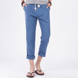 2019 New Spring And Summer Simple Hemp Pants Men'S Trousers Straight Pants Hemp Tight Hemp Rope Casual Linen Trousers