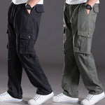 spring summer casual pants male big size 6XL Multi Pocket Jeans oversize Pants overalls elastic waist pants plus size men