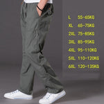 spring summer casual pants male big size 6XL Multi Pocket Jeans oversize Pants overalls elastic waist pants plus size men