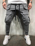 Casual Fitness Male Sportswear Tracksuit Sweatpants Men Pants Trendy Men's Hip Hop Pants Mens Joggers Solid Multi-pocket Pants