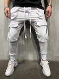 Casual Fitness Male Sportswear Tracksuit Sweatpants Men Pants Trendy Men's Hip Hop Pants Mens Joggers Solid Multi-pocket Pants